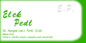 elek pedl business card